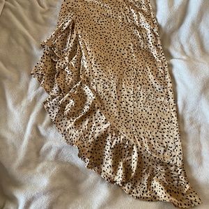 Gold and black skirt with slit